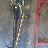 Bicycle Cross bar Vandalised crushed and cut.