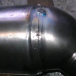 Cut Stainless Exhaust removed damaged Baffle Plate