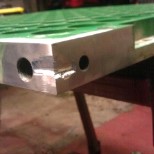 Grind out crack in preperation for Welding. 