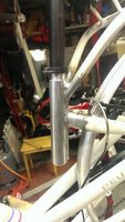 Larger tube will take botton operated gas damper rod.